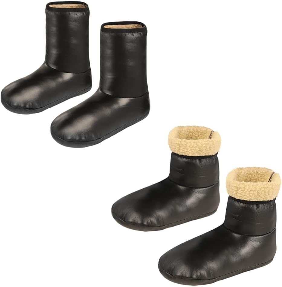 ITODA Waterproof PU Leather Socks Indoor Floor Thermal Socks with Fleece Lined Home Foot Low Cut Sock for Yoga Dance Sleeping - Image 4