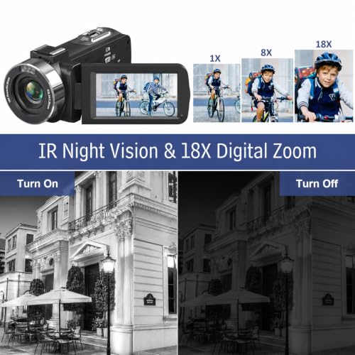 Image of Camcorder Video Camera 4K Ultra 80MP Vlogging Camera for YouTube