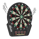 LENJKYYO Elektronische Dartscheibe Set mit LED & Sprachansagen, Dartautomat Dartscheibe, 27 Spiele, 243 Varianten, Softtip Darts, Profi E-Dart Board für 1-16 Spieler, Dartboard für Kinder & Erwachsene