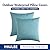 MIULEE Pack of 2 Decorative Outdoor Solid Waterproof Throw Pillow Covers Faux Linen Garden Farmhouse Cushion Cases for Patio Tent Balcony Couch Sofa 18x18 inch Turquoise