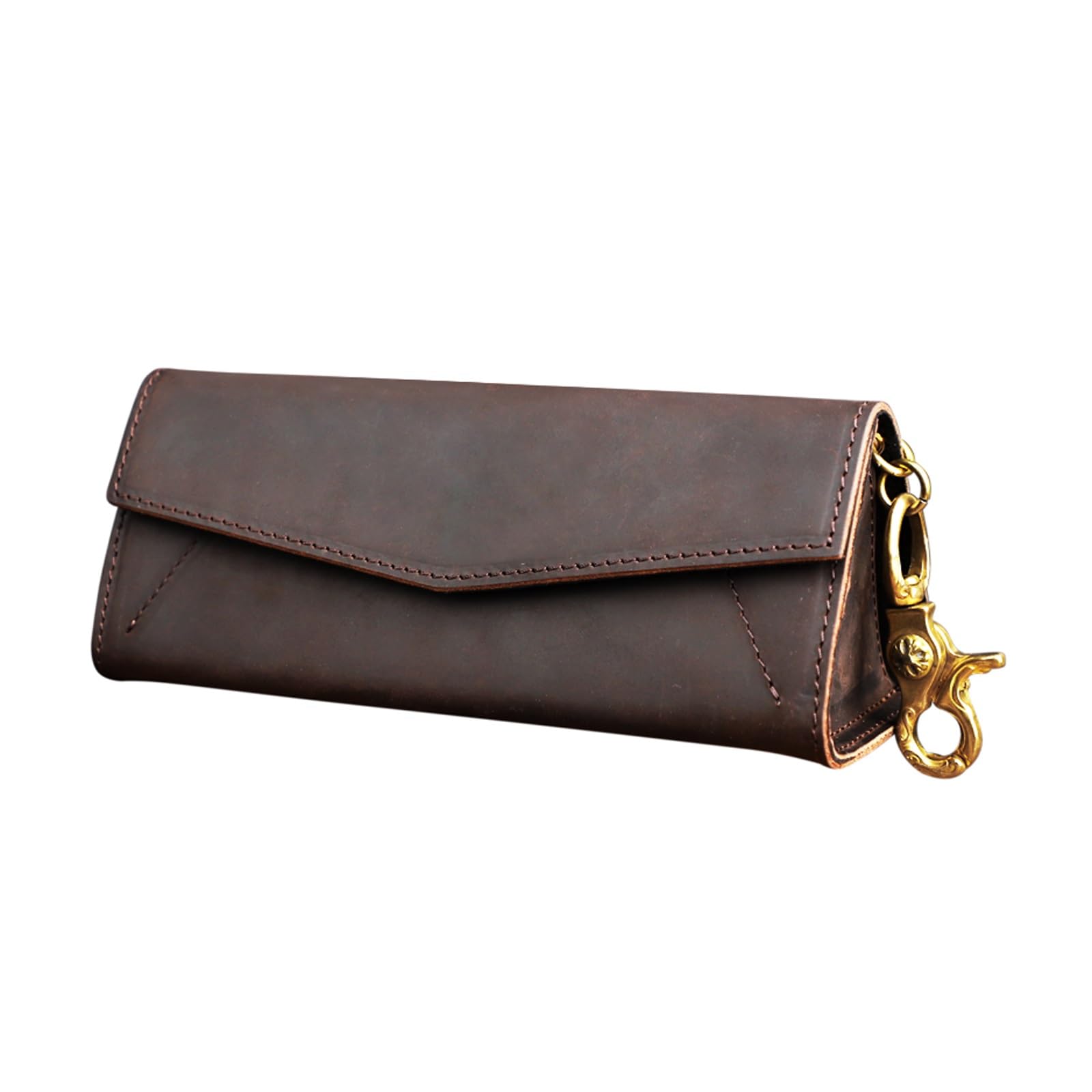 Skórzane etui na okulary, etui na okulary do czytania, przenośne etui na okulary przeciwsłoneczne w stylu retro wąskie etui dla kobiet mężczyzn poziome etui na okulary