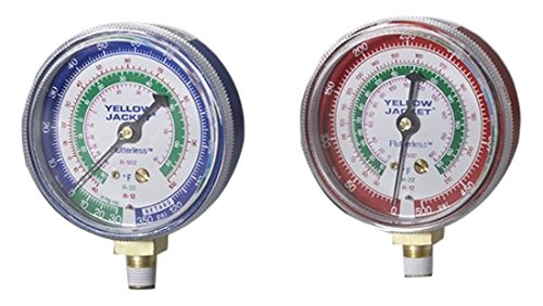 YELLOW JACKET 49002 Gauge Manifold, Blue, 0-500 psi