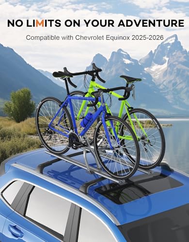 Image of Wonderdriver Lockable Roof Rack Cross Bars 300lbs Compatible with 2025 2026 Chevy Chevrolet Equinox with Raised Side Rails (Not for EV),Heavy Duty Aluminum Roof Rails Crossbars Cargo Rooftop.