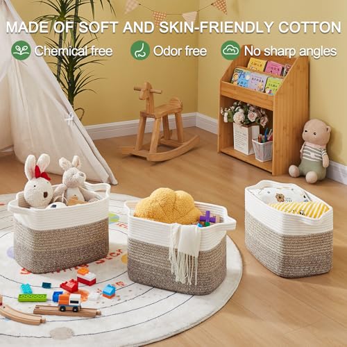 Image of OIAHOMY 30L Storage Basket Large Blanket Basket Living Room Dark Brown