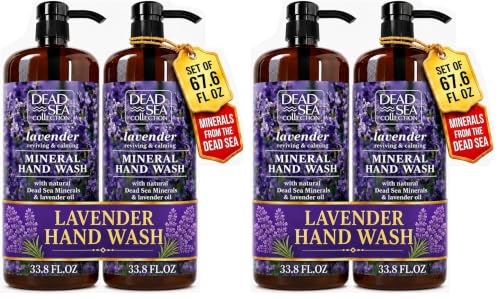 Image of Dead Sea Collection Hand Soap Pump Lavender - Moisturizing Hand Wash Liquid with Dead Sea Minerals and Lavender Oil, Reviving, Calming - Pack of 4 (33.8 Fl Oz Each) - 67.6 Fl Oz Total