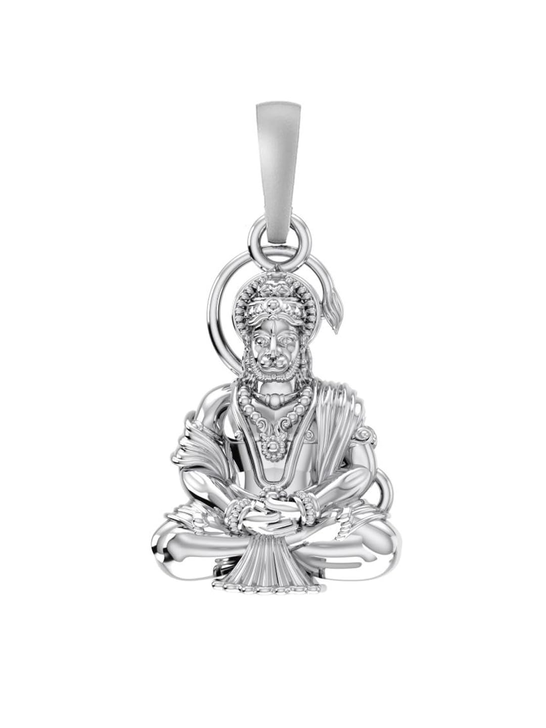 Sterling Silver (92.5% purity) God Hanuman Pendant for Men & Women Pure Silver Lord Bajrang Bali Locket for Good Health & Wealth