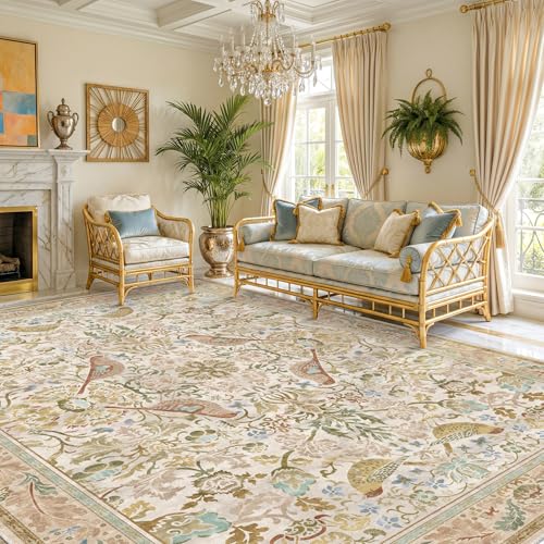 Washable Living Room Rug 8x10 - Country Style...