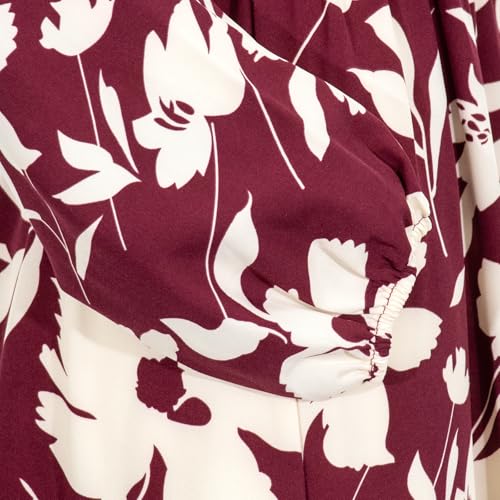 Women's Long Sleeved Bohemian Style Mid Length Dress V-Neck Floral Print Elegant and Casual A-Line Flowing Party Dresses4