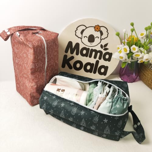 Image of Mama Koala Waterproof Diaper Pods for Baby Items, Cloth Diapers, Swimsuits, Travel, Gym Clothes, Beach, Pump Parts, Toiletries, 2 Pack(DP-Squres1)