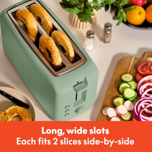 bella Fits-Anywhere™ Slim Toaster, 4 Slice Extra Long & Wide Slot, Seaglass - Image 5