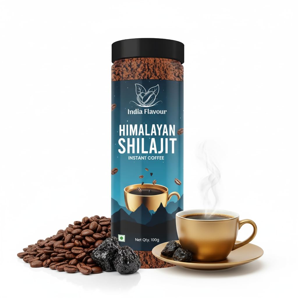 Shilajit Coffee by India Flavour – 100 Cups in 200g | Hot & Cold | Instant Agglomerated Coffee Powder (200g, Pack Of 2, Shilajit Flavour)-image-40