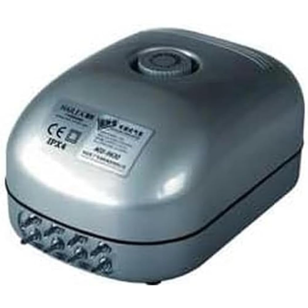 HaileaAquarium Aerator Air Pump - Adjustable 8 Way, 2.3 to 16 Liters/Min, Corded Electric, 15 Watts, <45dB, 17.5x13.4x28 cm, for Aquarium and Pond Owners