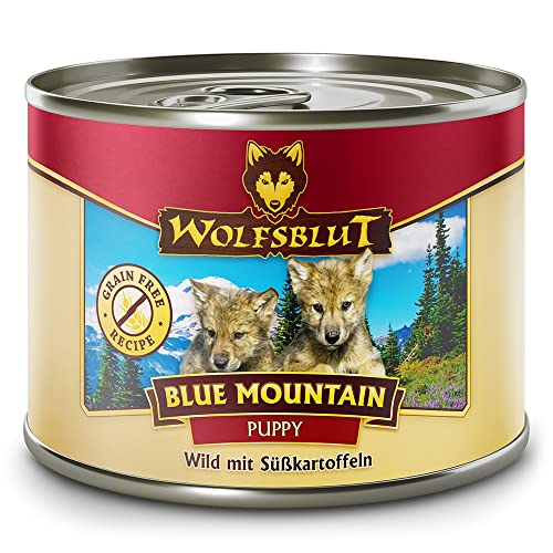 Wolfsblut - Blue Mountain Puppy - 6 x 200 g - Wildfleisch - Nassfutter - Hundefutter - Getreidefrei