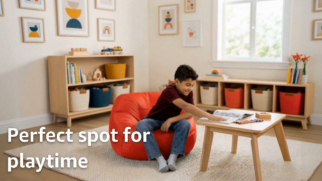 Amazon.com: Big Joe Classic Bean Bag Chair for Kids Bedroom and