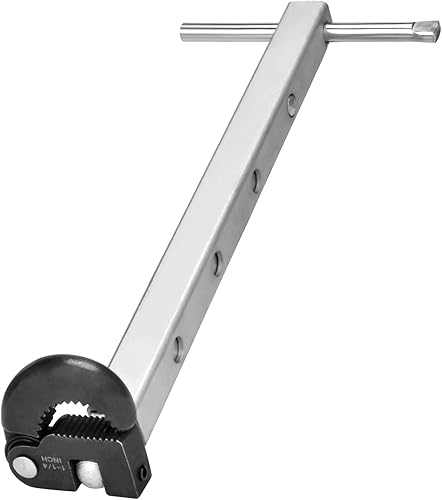 Miniatura 1 de Llave telescópica para lavabo, ajustable de 38 pulgadas a 1-14 pulgadas, llave de grifo de fregadero con mango extensible de 10 a 17 pulgadas,