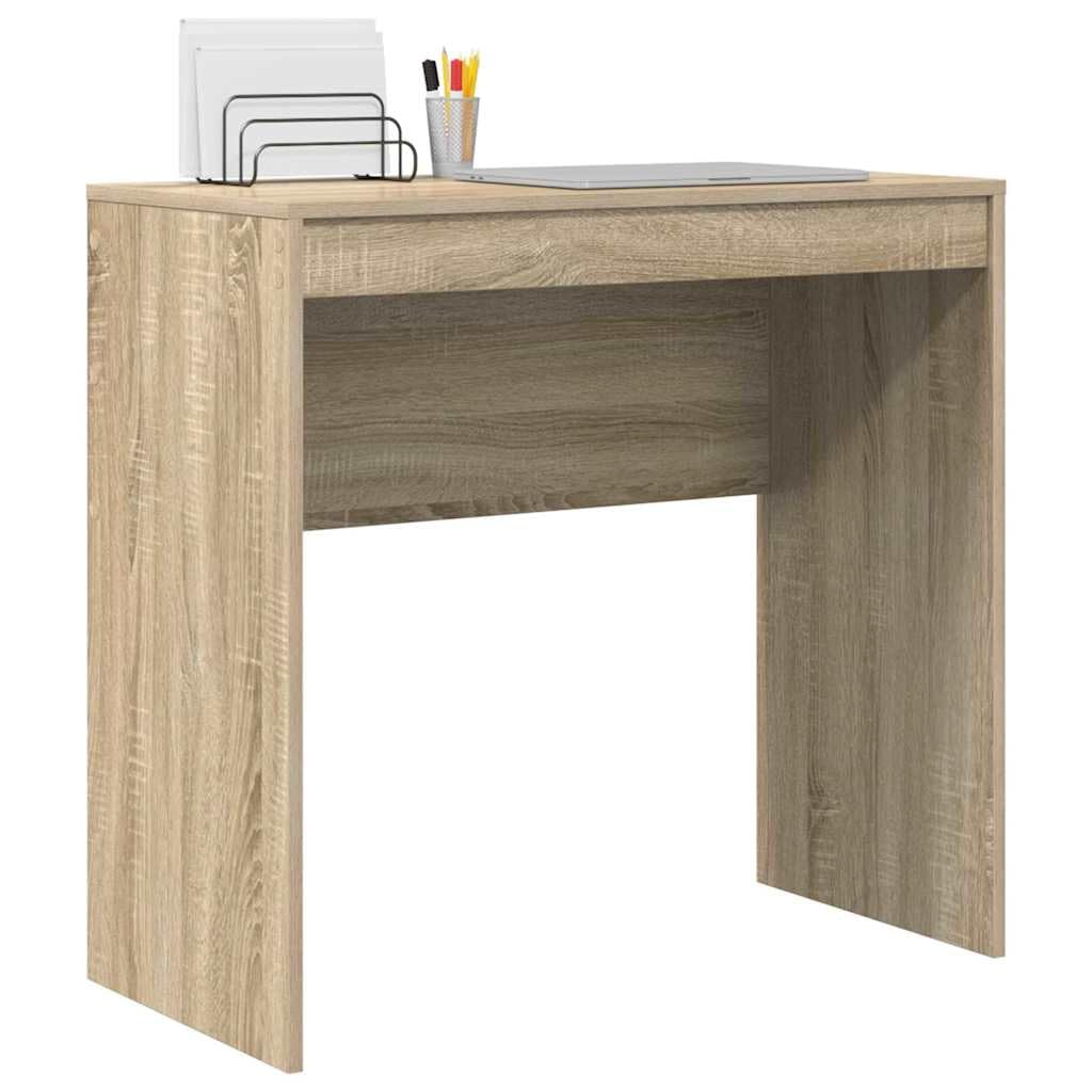 Scrivania compatta in rovere Sonoma, 80 x 40 x 76 cm, in legno con struttura stabile, per casa, ufficio, studio e studio, postazione di lavoro funzionale