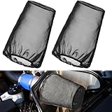 Meonum 2 Pack Cone Air Intake Filter Cover, Universal Cold Air Filter Sock Dustproof Protective Cover, Car Motorcycle Cleaner Wrap Accessories for High Flow Cone Intake Filters (Large)