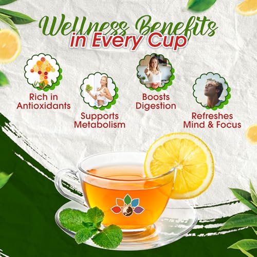 Image of C Somabhai Lemon Mint Green Tea 100g | Natural Flavoured Green Tea | Antioxidant Rich | Refreshing & Soothing | Loose Leaf T for Daily Wellness & Weight Management | Detox Herbal Drink
