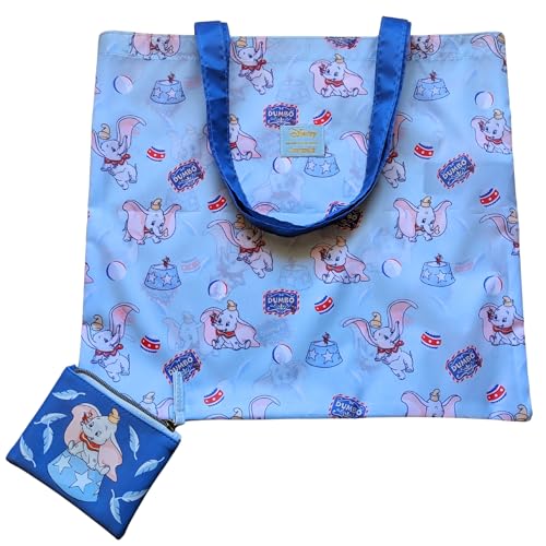 Loungefly Disney Dumbo Feathers Two in 1 Coin Pouch And Reusable Tote Blue3