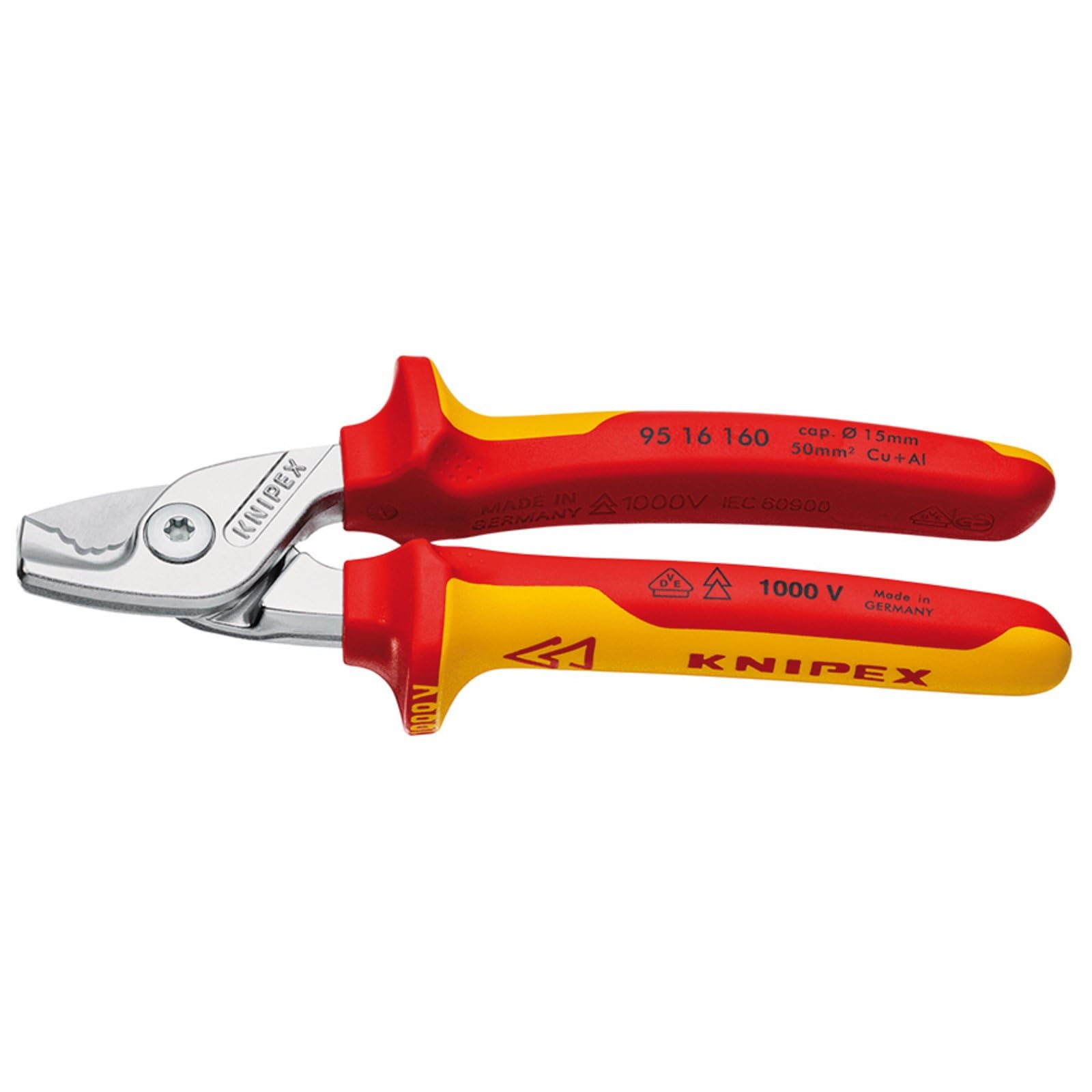 KNIPEX 95 16 160 SB StepCut VDE Insulated Cable Shears, 160mm — image 1
