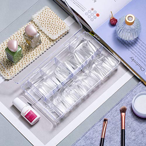 Tiphulan 500Pcs Coffin Nail Tips And Glue Set - Professional Salon Full Cover Ballerina Shape Fake Nails In 10 Sizes, Super Strong & Long-Lasting, With Gift Box #TOP6
