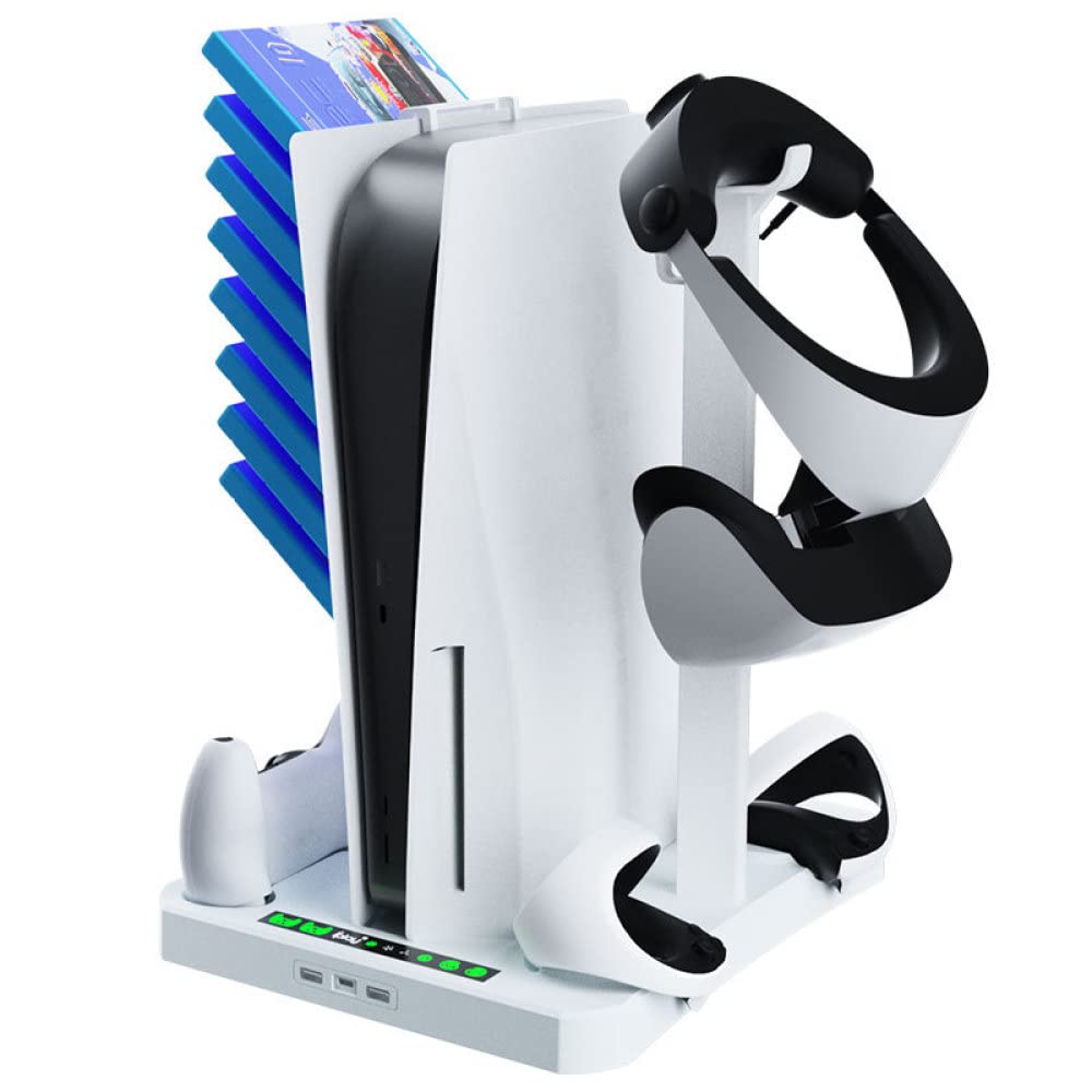 Para PS5 Muelle de Refrigeración de la Consola, PSVR 2 Mango Muelle de Carga, para PS5 Controladores Estación de Carga, VR Headset Game Disc Helmet Storage Rack