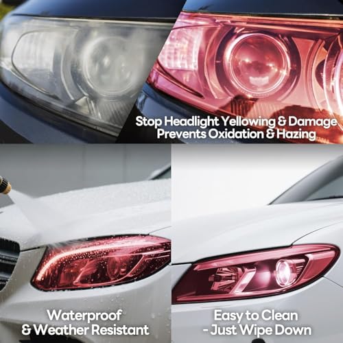 Image of WALLMATE Headlight Taillight Film Self Adhesive Smoke Film Fog Light Film Vinyl Tint Wrap Film Car&Bike Protection Film Sheet Sticker (Red Smoke, 12x100 Inch)