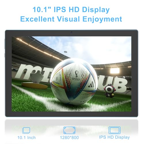 Image of 10 inch Android 15 Tablet with Case, 10GB RAM + 64GB ROM (Expand to 1TB), Quad Core Processor, 5G WiFi 6, BT5.0, 1280x800 HD Display, 6000mAh, Dual Camera, GMS
