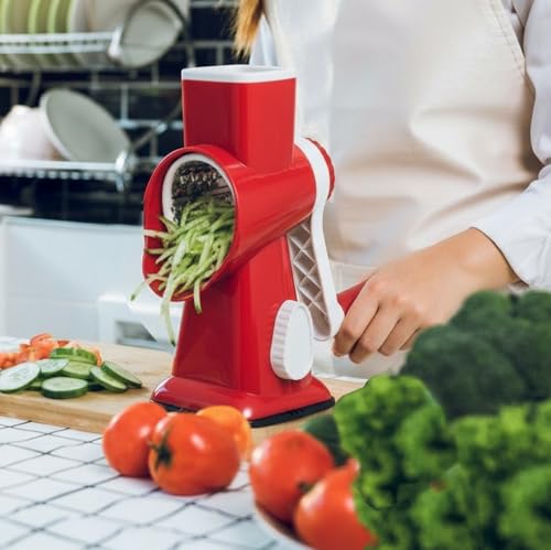 Cheese Grater with Handle, Multifunctional Manual Rotary Cheese Grater - image 7