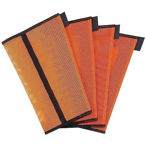 Boots for Horse,4 Set Mesh Shoo Boots for Horses,Horse Boots Reduce Stomping,Hoof Damage and Leg Fatigue (Orange)