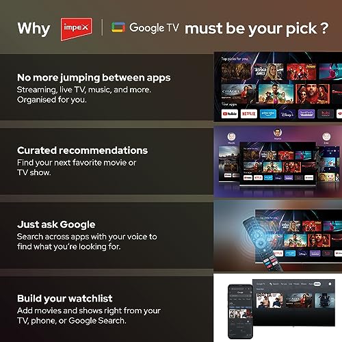 Image of Impex 65 Inch 4K UHD LED Google TV | evoQ 65S4RLC2 | Android 11 Version | Wi-Fi, Bluetooth, USB, HDMI | Storage Memory 16GB and 2 GB RAM | 4 Years Warranty