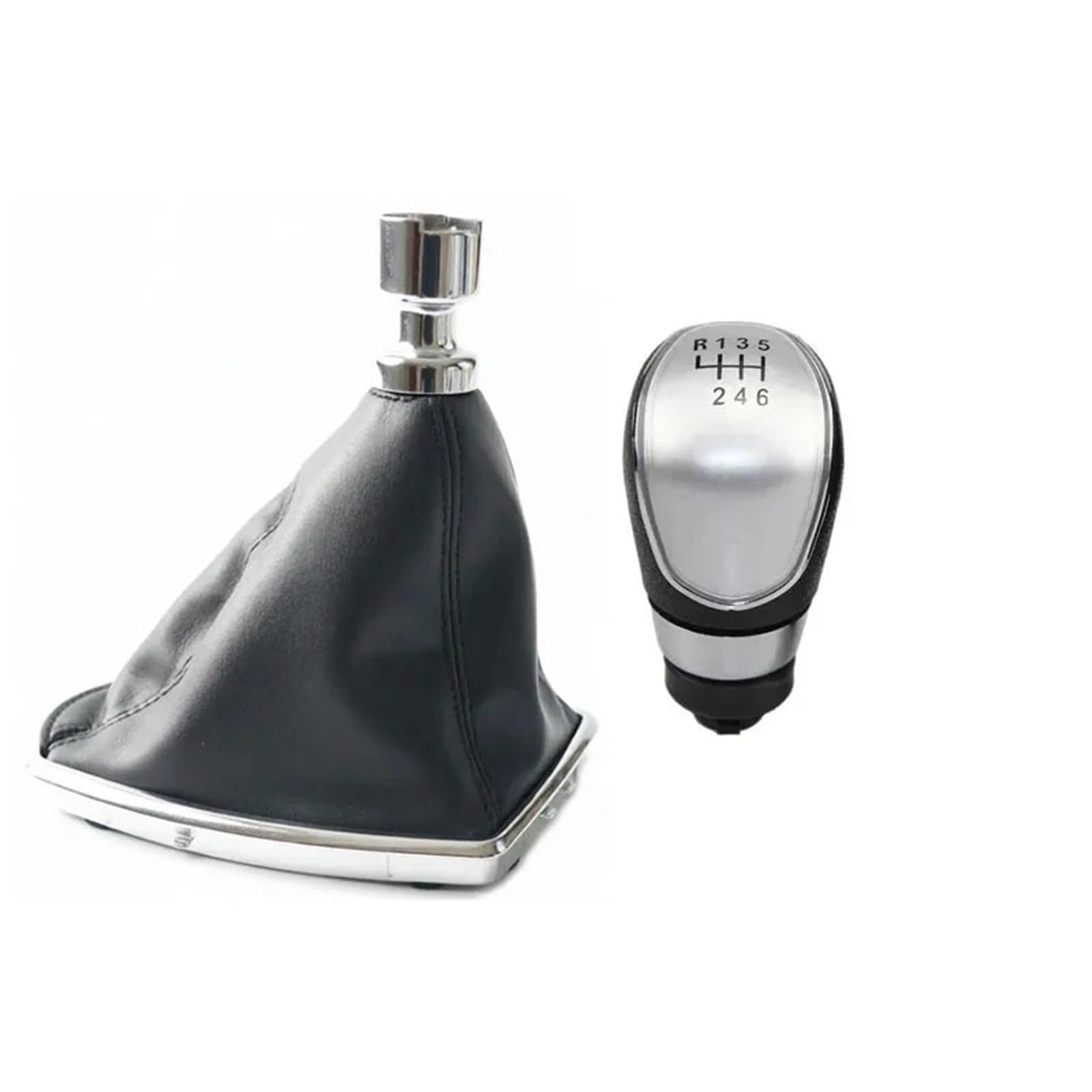 Tusgt 6 Speed Silver Gear Shifter Knob Head For Cmax 2007-2010 Gear Shift Knob Lever Change Head Gearbox Shifter Cover(6 Speed Silver)