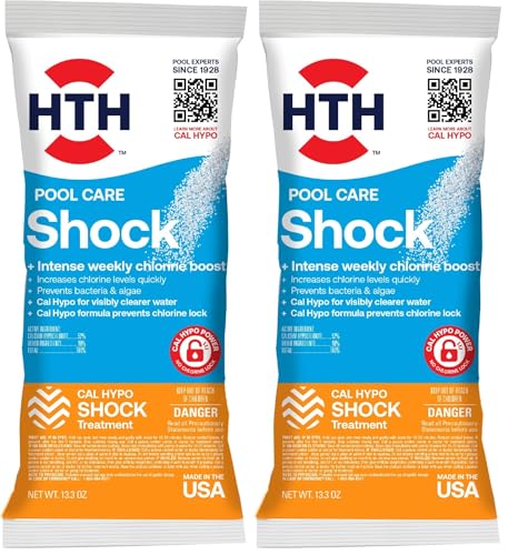HTH Pool Shock, Cal Hypo Formula, 13.3oz, Pack of 2 | Swimming Pool Care | Chlorinator | Boosts Chlorine Levels