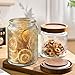24 OZ Airtight Glass Storage Jar with Bamboo Lid - Vintage Glass Jar Vintage Food Containers Canisters Set for Kitchen Counter & Pantry - Ideal for Sugar, Flour, Coffee, Tea, Candy, Oats, Cereal