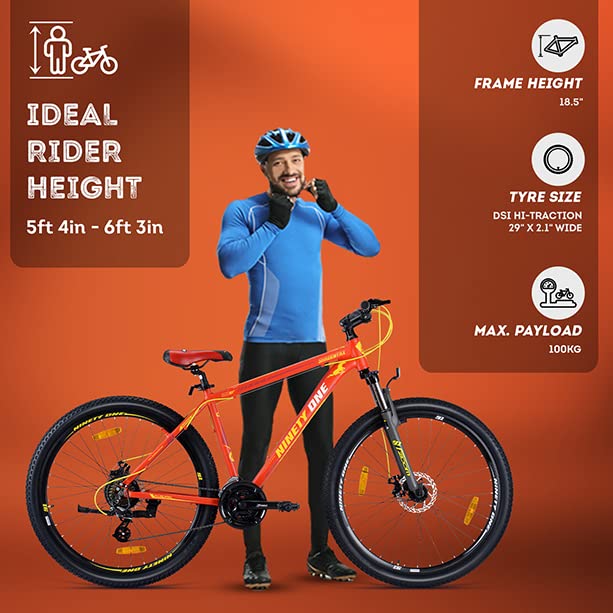 Image of Ninety One Shadowfax 29T 21 Speed - Red Yellow