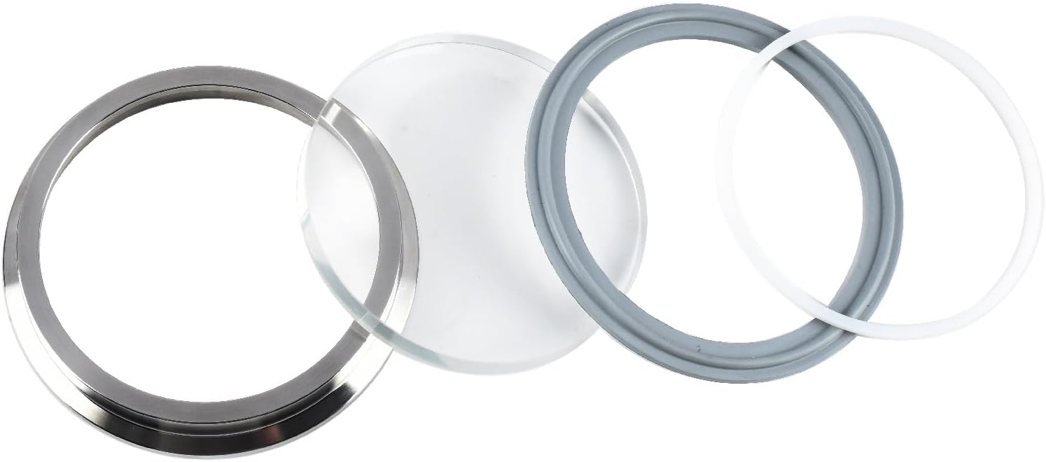 3 Inch Tri Clamp End Cap Flat Sight Glass 316 Stainless Steel with Borosilicate Glass