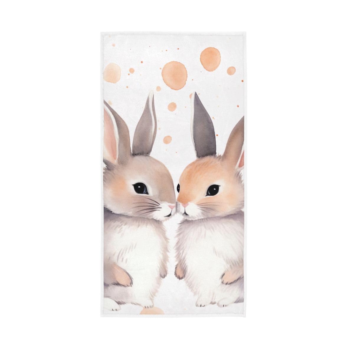 HUYGD Watercolor RABIT Couple Guest Hand Towels for Bathroom, Hand Towels for Bathroom, Shower, Hotel, Spa 15 x 30 Inches