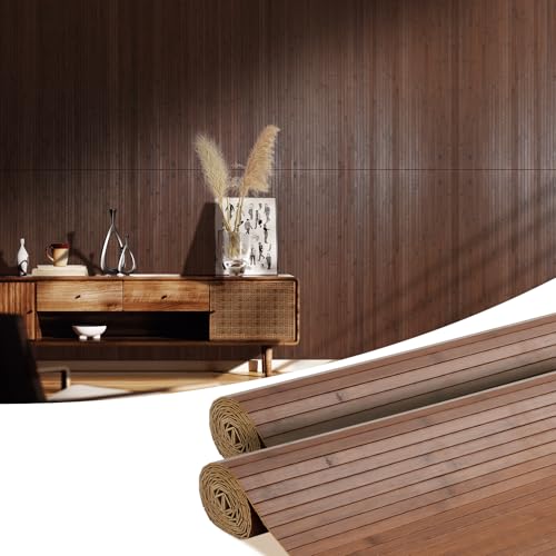 OUZUGIE 2 Pack 96x48 Inch Natural Bamboo Wall Panel –