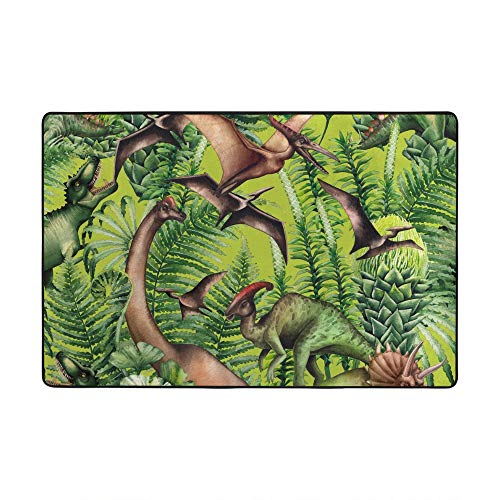 Tapis en velours doux haut de gamme à motif forêt jurassique 72x48 - 2