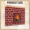 Zhanmai Christmas Fireplace Props 3D Artificial Faux Red Brick Cardboard Fireplace Backdrop 35.4 x 26.6 x 5.5 Inches Brick Fire Place Stand-up for Christmas Party Background Decor(2 Pcs) #2