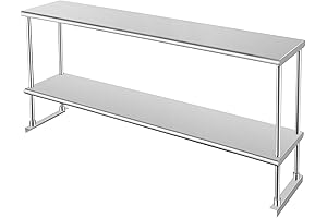 HARDURA Industrial Shelving: 12x72 Inches Stainless Steel Overshelf