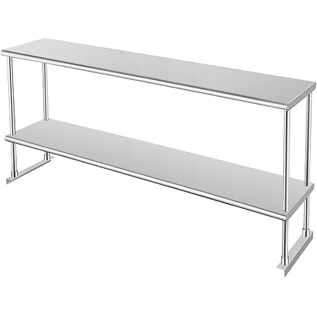 HARDURA Industrial Shelving: 12x72 Inches Stainless Steel Overshelf