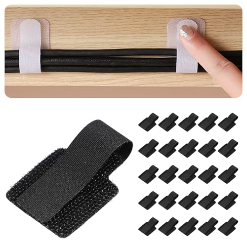 ケーブルクリップ 【業界初・超強力・のり残らず】 コードクリップ ケーブルホルダー ケーブルバンド 配線止め コード まとめる 配線 整理 ケーブル 収納 ケーブルタイ デスク下 壁 固定 粘着 賃貸OK 30個セット (ブラック)