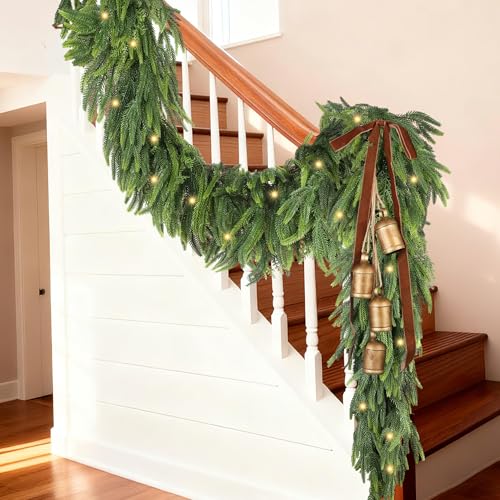 Fovths 5 Pieces 9 Ft Christmas Garlands with Norfolk Pine