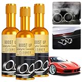 Timeno 3Pcs Catalytic Converter Cleaner, Boost Up Catalytic Convertor Cleaner, Pipe Carbon Removal Cleaner Treatment Additive Oil, Fuel System Treatment Oil Additive for Gas and Diesel Car