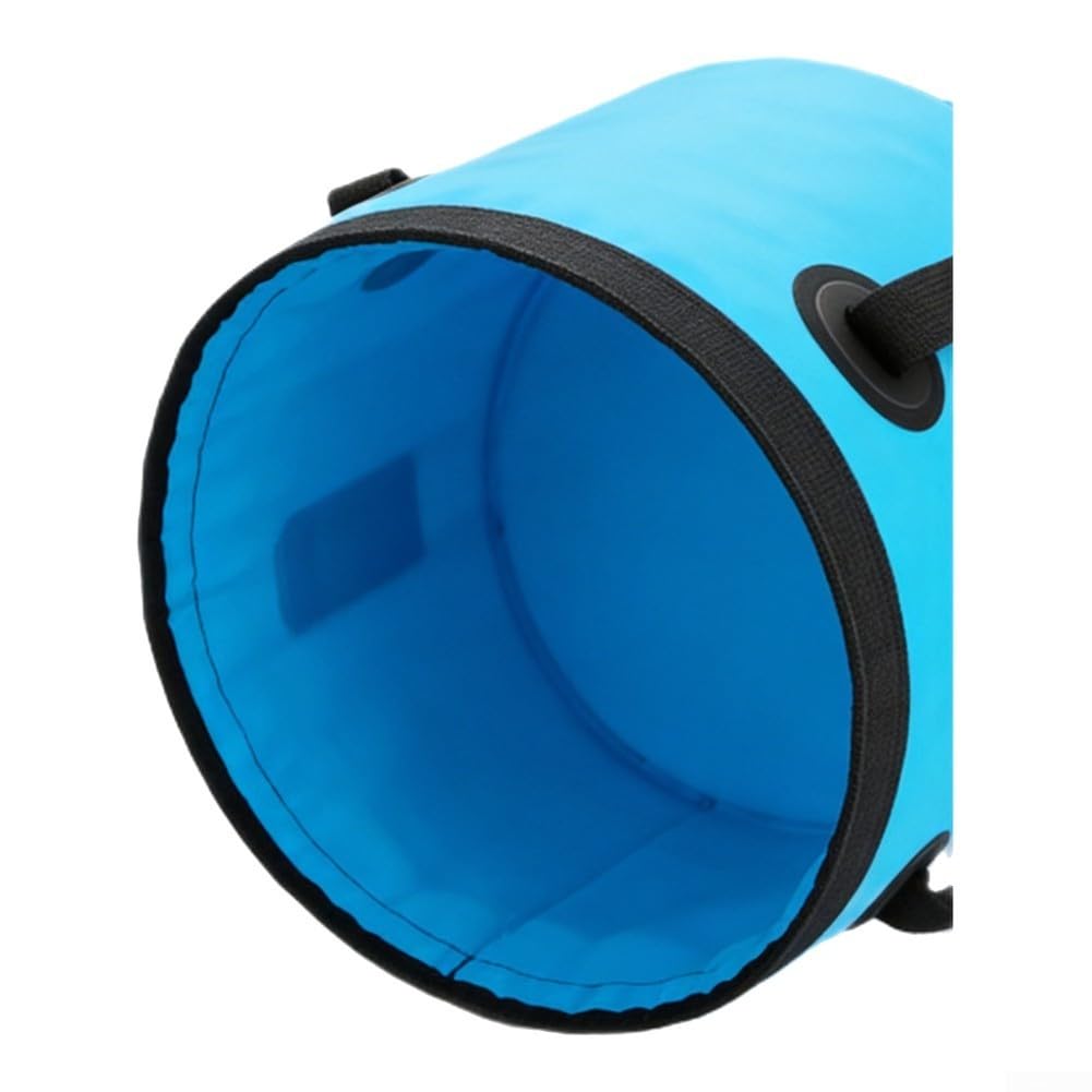 EasyByMall Outdoor Faltschüssel, Faltbarer Eimer Camping, Falteimer Aus Langlebigem Planen Gewebe, Als Waschschüssel, Spülschüssel, Spülwanne, Angel Eimer Für Spülen(Blue 12L)