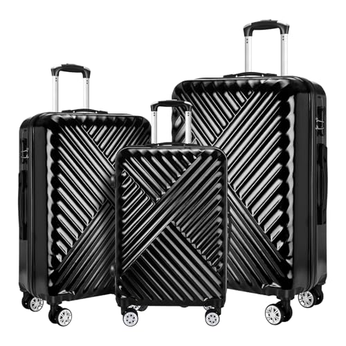 Wemart Luggage Set of 3 Hardside Carry on Suitcase Sets with Spin...