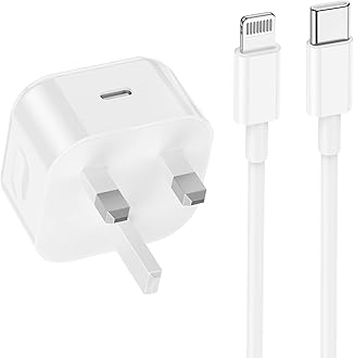 iPhone Charger Fast Charge, Apple 20W USB C Charging Plug and C to Lightning Cable 2m for iPhone 14/14 Pro/13/13 Pro Max/12/11/XR/XS/SE/iPad Pro/Airpods
