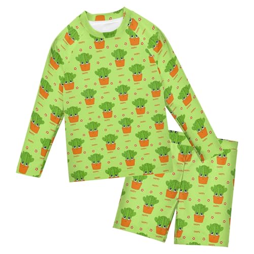 Cactus Toddlers and Baby Boys' Swimsuit Trunk and Rashguard Set B0404614