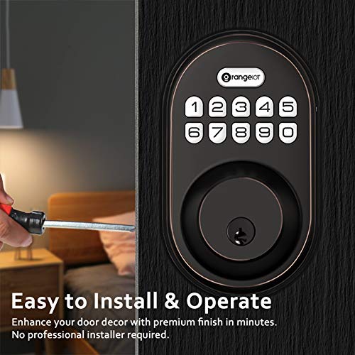 OrangeLion Keyless Entry Deadbolt Lock, Electronic Keypad Door Lock